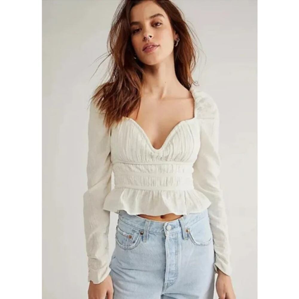 Free People Chloe Top White Size M